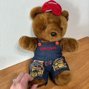 Craftsmen Vintage Sears Stuffed Brown Teddy Bear 11” Collectors Father’s Day